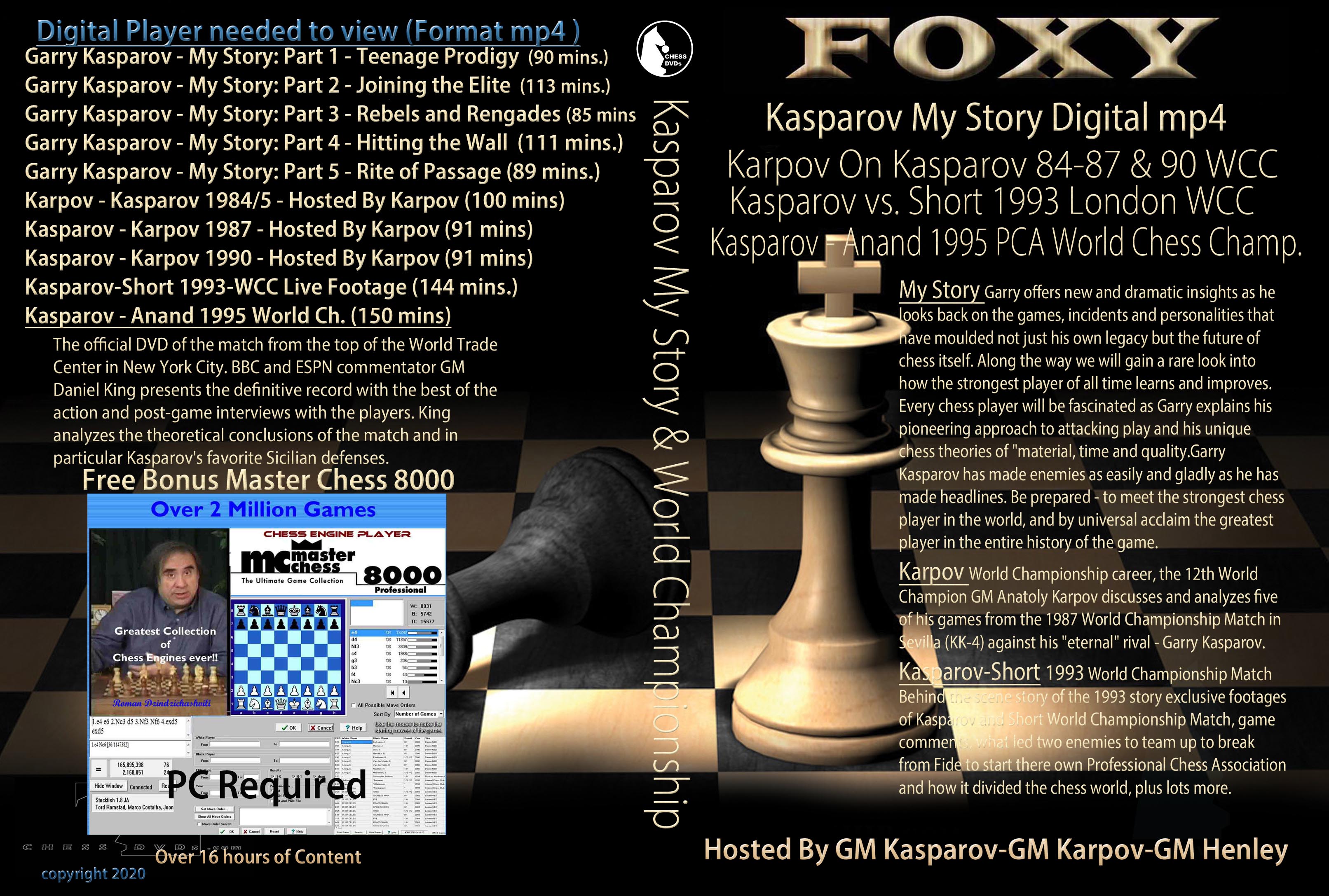 Karpov On Kasparov 84-87 &90 WCC Anand 1995 PCA World Chess CHam